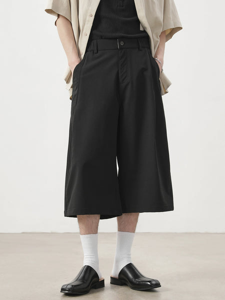 Wide Leg Long Bermuda Straight Shorts