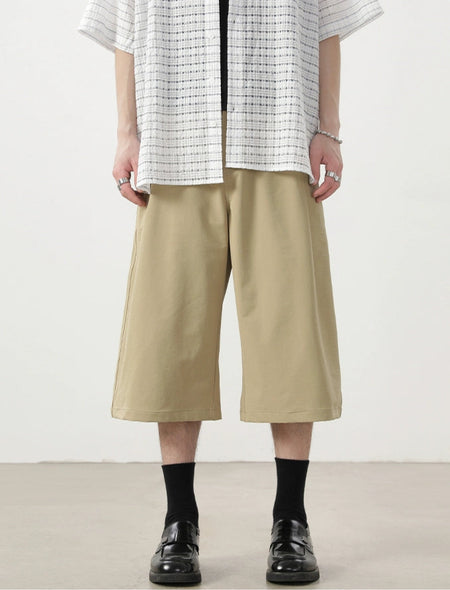 Wide Leg Long Bermuda Straight Shorts