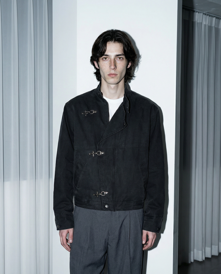 Asymmetric Fireman-Clasp Vintage Fencing Jacket - nightcity clothing