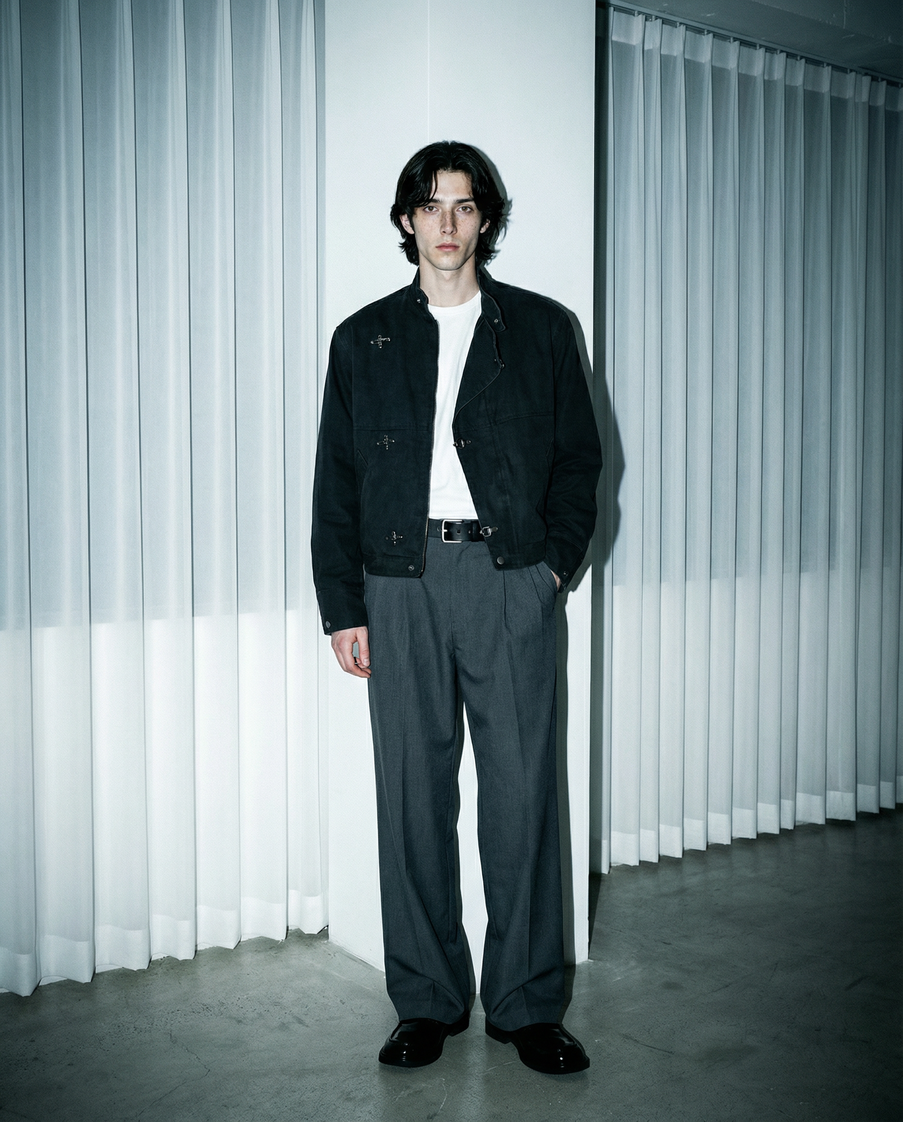 Asymmetric Fireman-Clasp Vintage Fencing Jacket - nightcity clothing