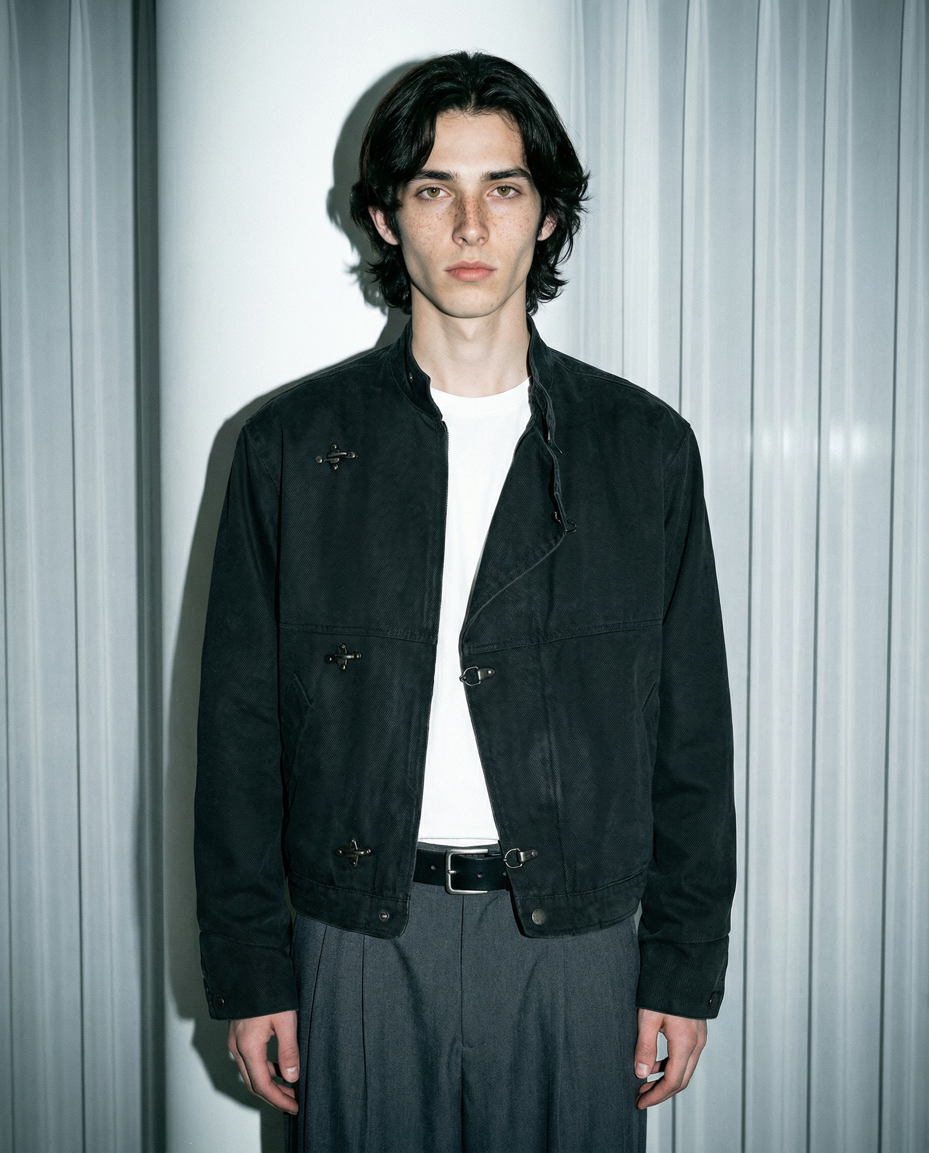 Asymmetric Fireman-Clasp Vintage Fencing Jacket - nightcity clothing
