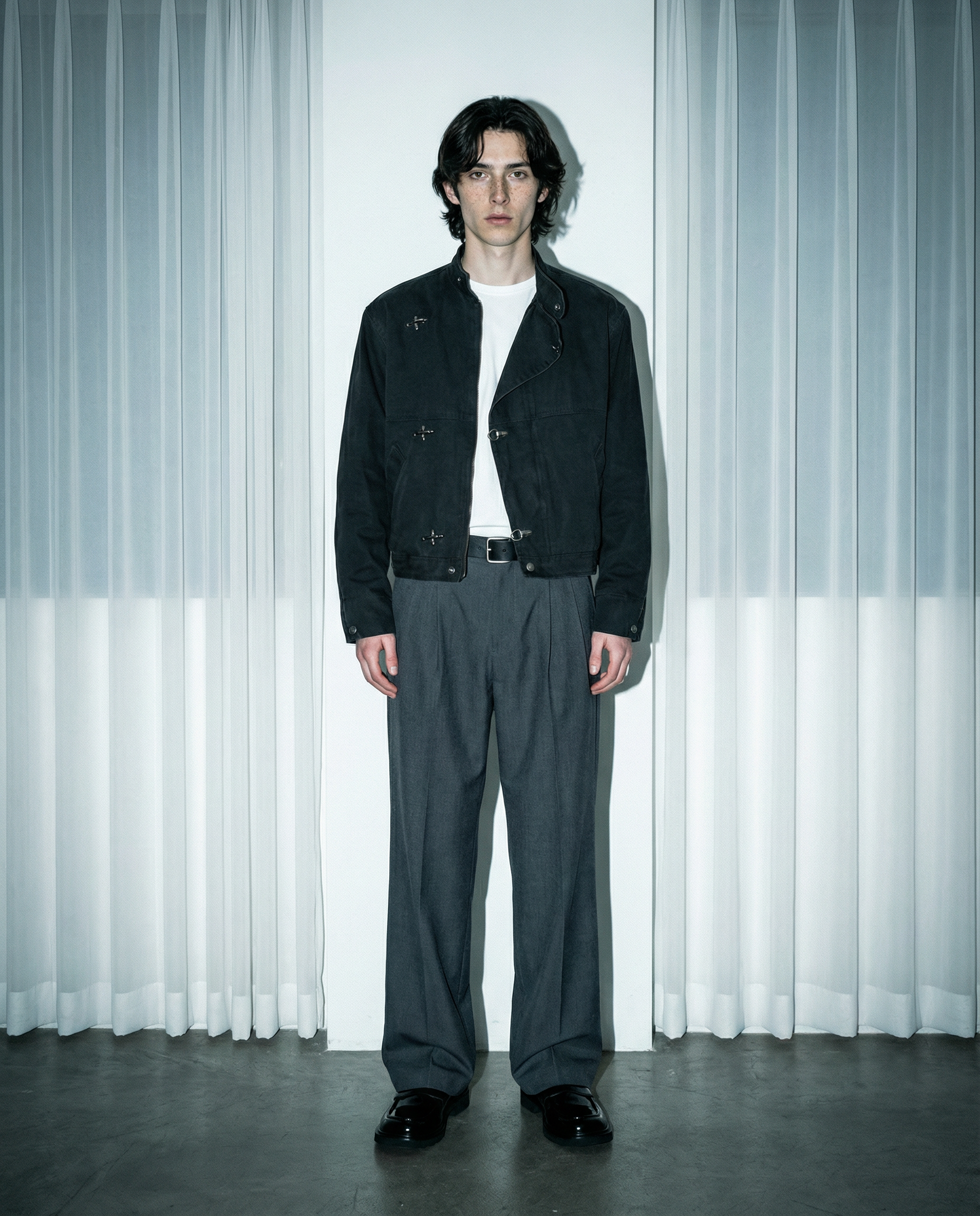 Asymmetric Fireman-Clasp Vintage Fencing Jacket - nightcity clothing