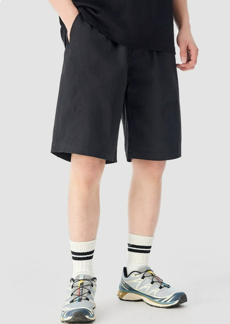 Panel-Pleat Pocketed Bermuda Shorts