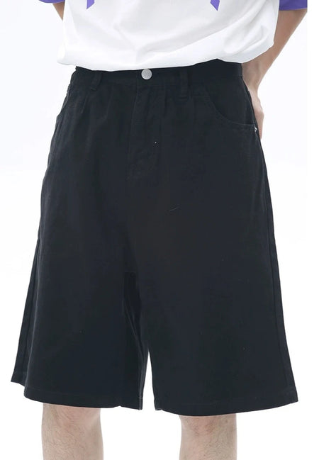 Tailored Waist Button-Up Bermuda Denim Shorts