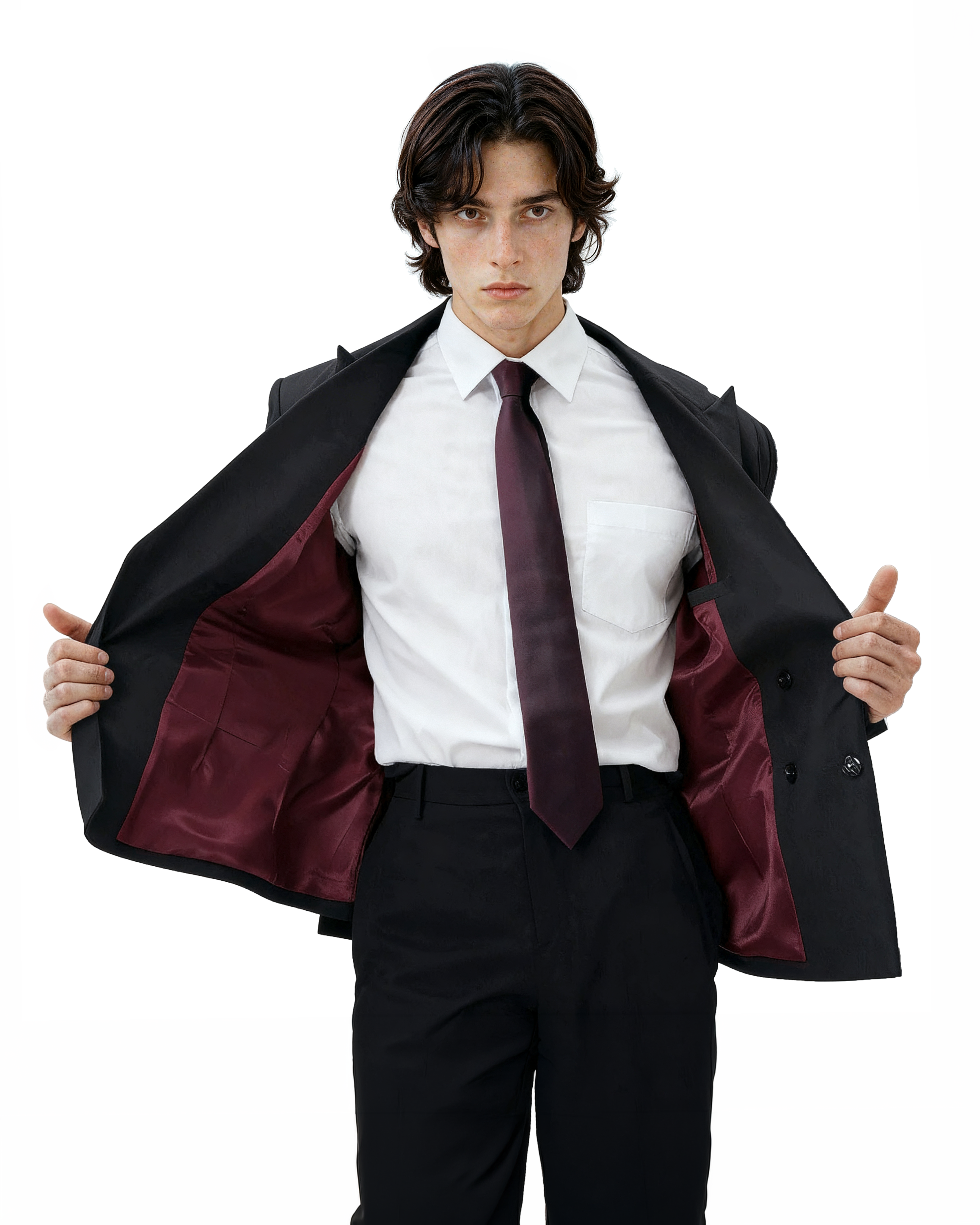 Wide-Lapel Structured Double-Breasted Blazer-5
