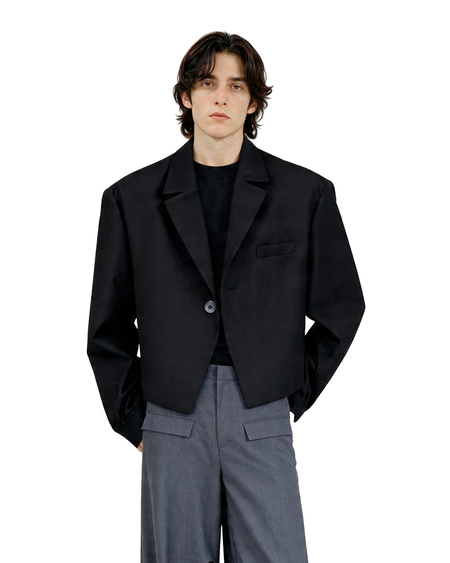 Classic Notched Collar Cropped Blazer