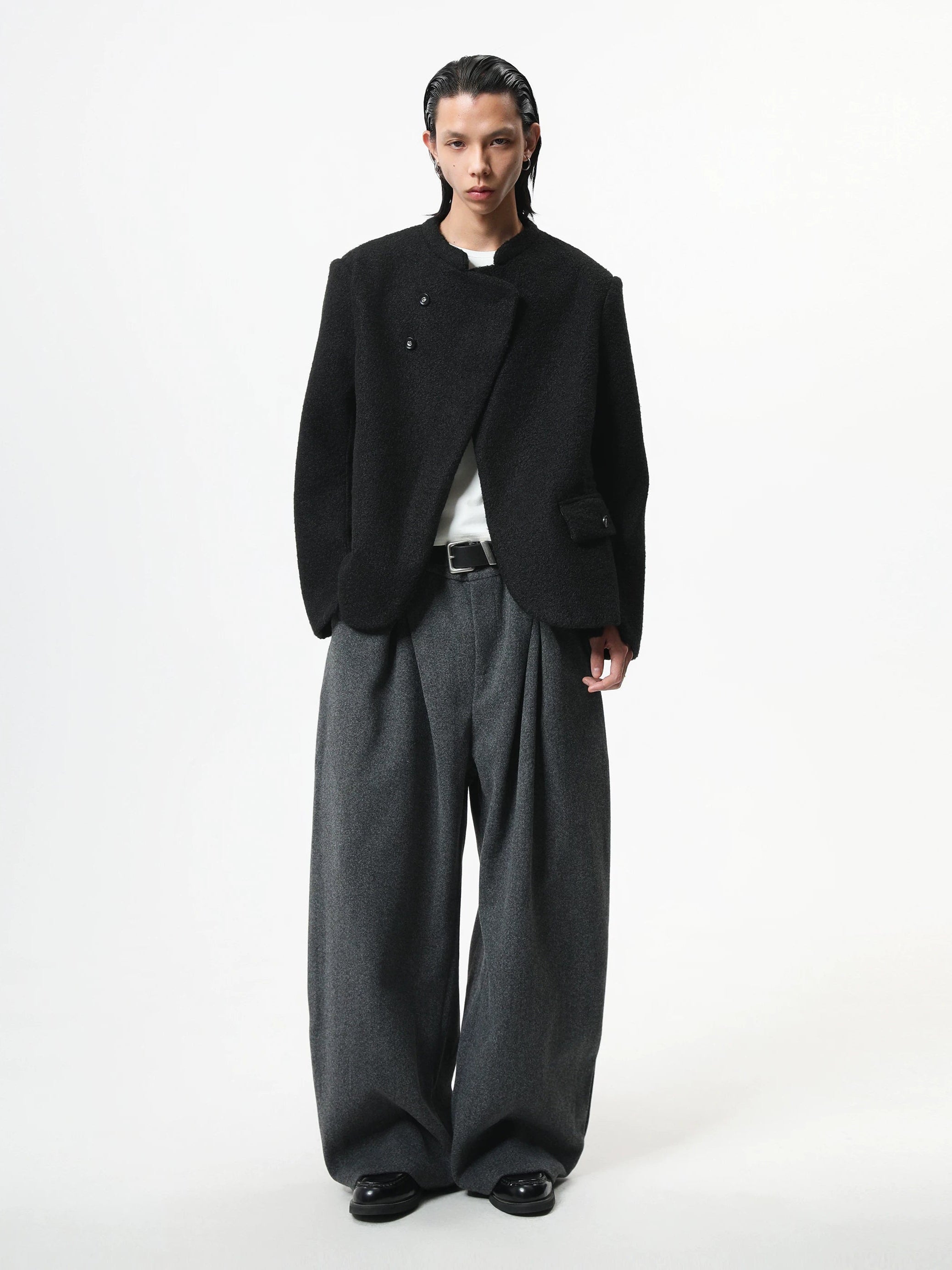 Boxy Asymmetric Wool-Blend Bouclé Jacket-8