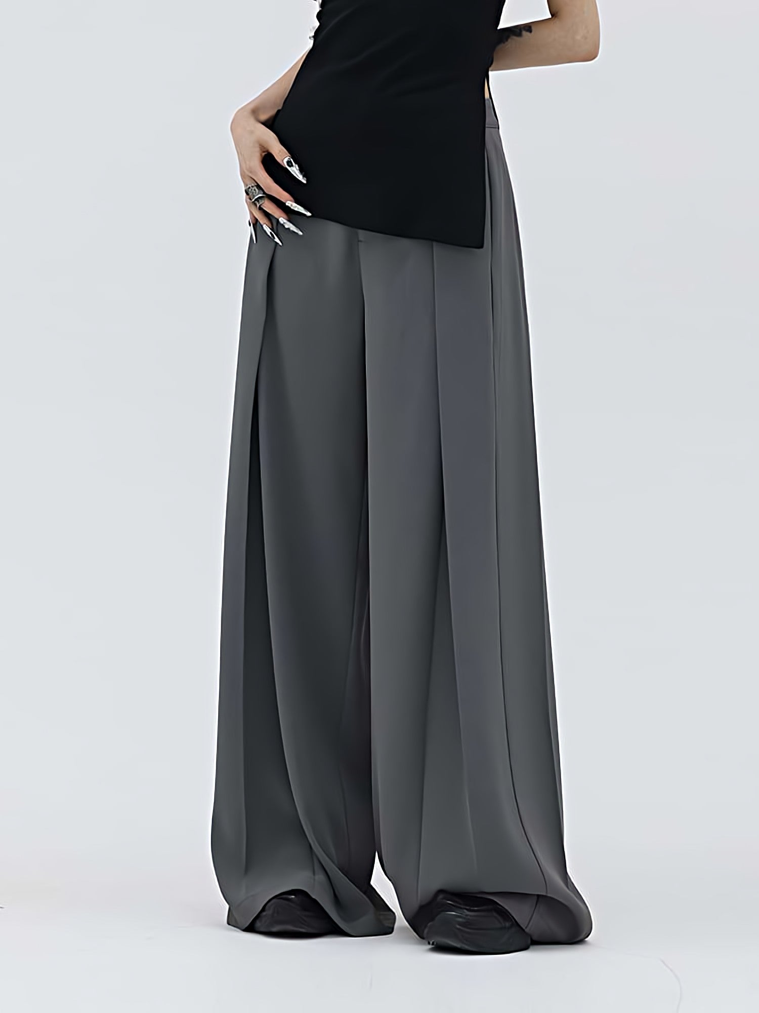 Extra Wide Leg Pleated Trouser Pants