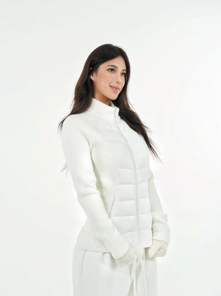 Skinny Zip-Up Fleece Lined Quilted Puffer Down Jacket - nightcity clothing
