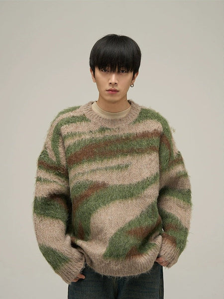 Abstract Pattern Oversized Sweater - nightcity clothing