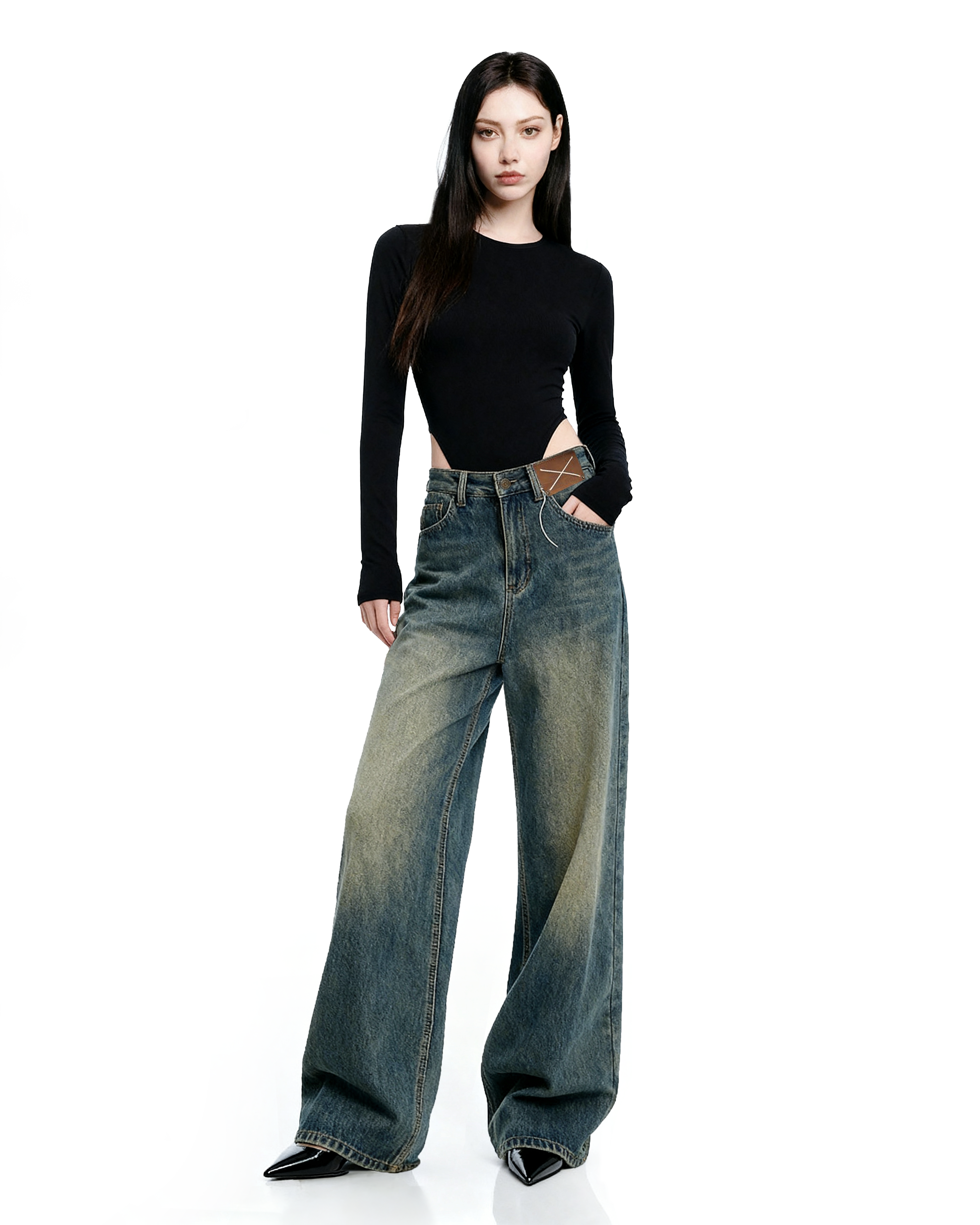 Wide Leg Vintage Jeans-5