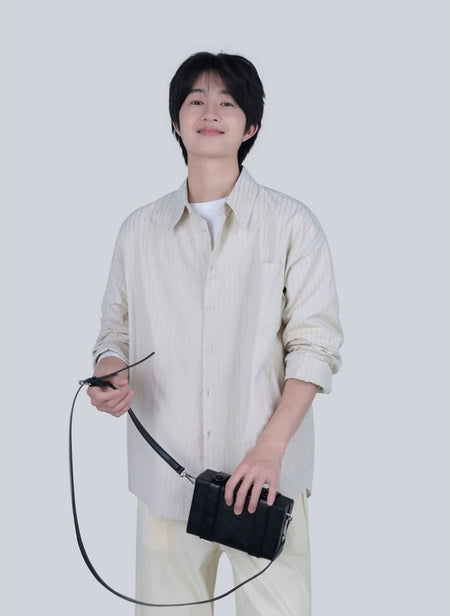 Wide-Striped Button-Down Long Sleeve Shirt - nightcity clothing