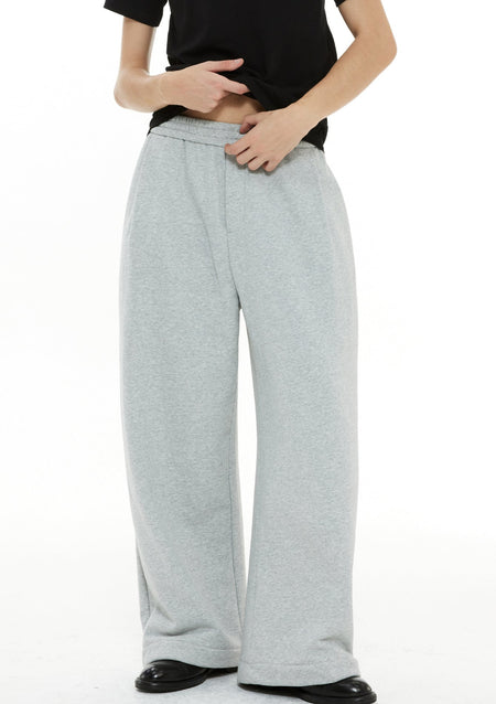 Wide Leg Elastic Waist Sweatpants with Back Pocket - nightcity clothing