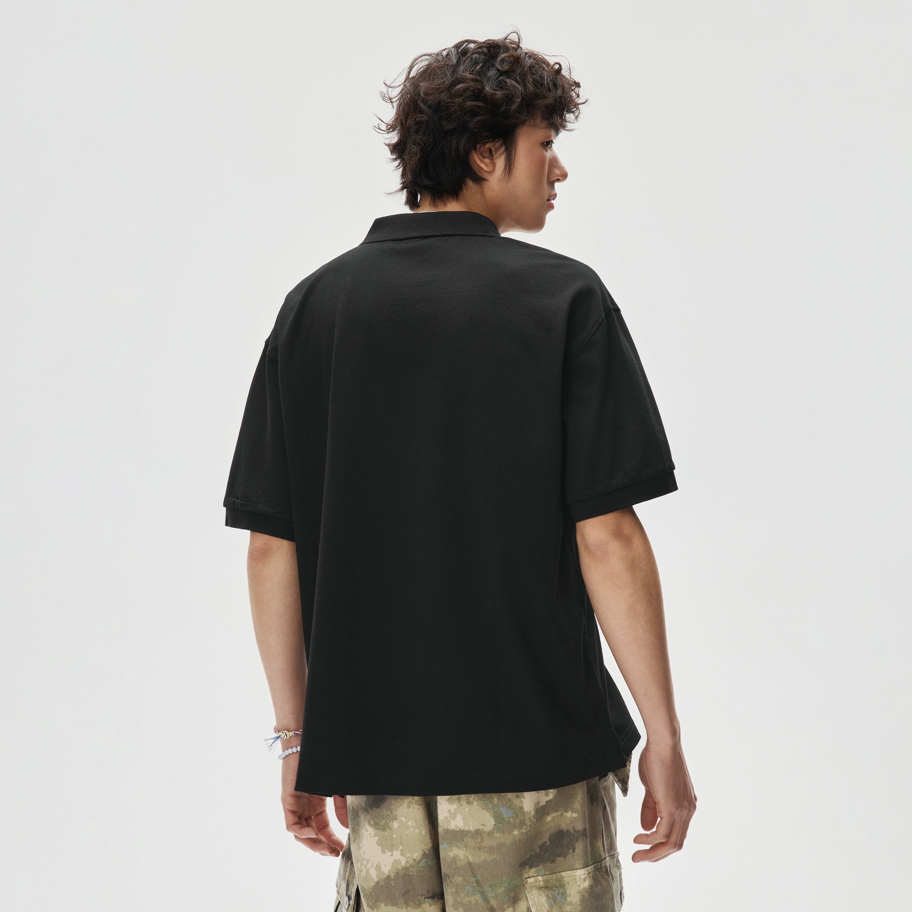 Boxy-Fit Short Sleeve Polo Shirt