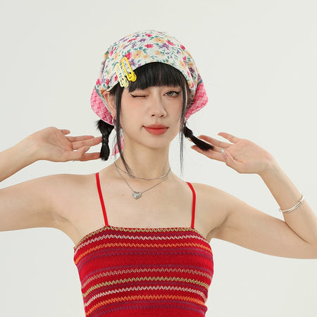 Multicolor Beach Bandana with Hair Clips - nightcity clothing