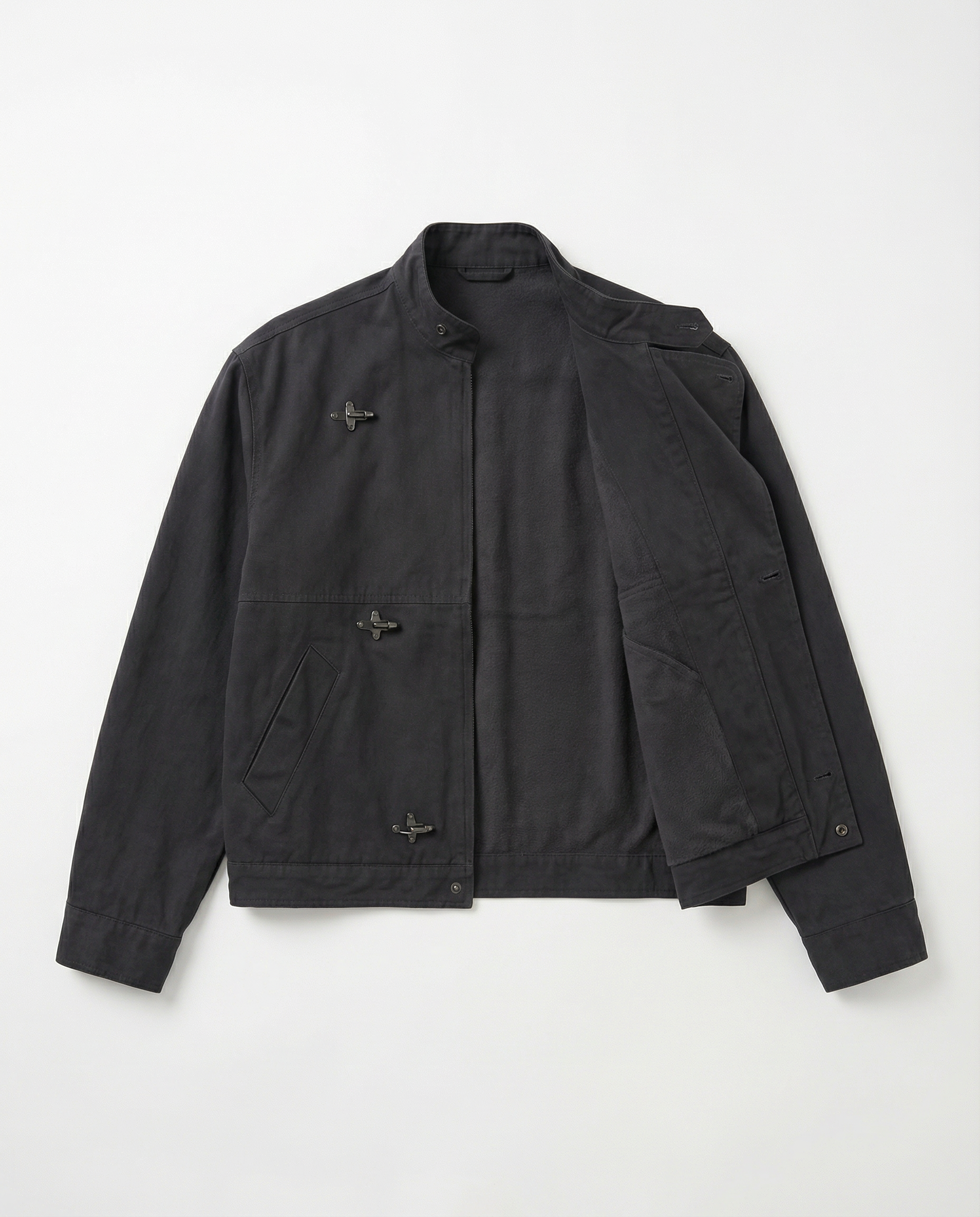 Asymmetric Fireman-Clasp Vintage Fencing Jacket - nightcity clothing