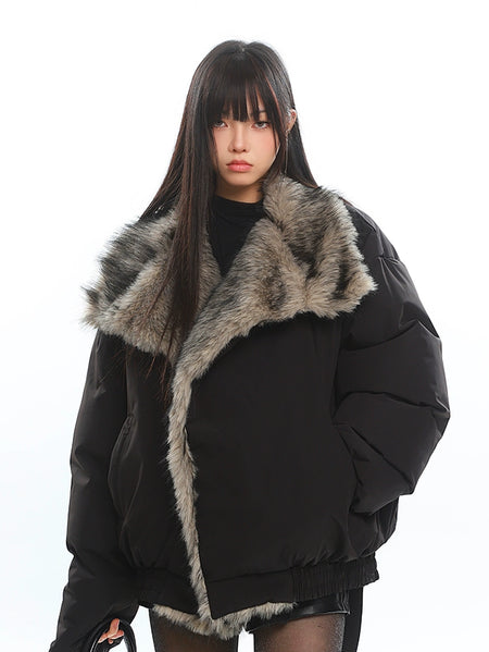 Faux Fur Lined Oversized Puffer Jacket