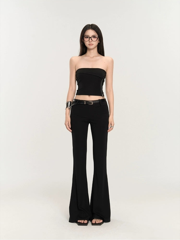 Slim Flared High-Waist Pants