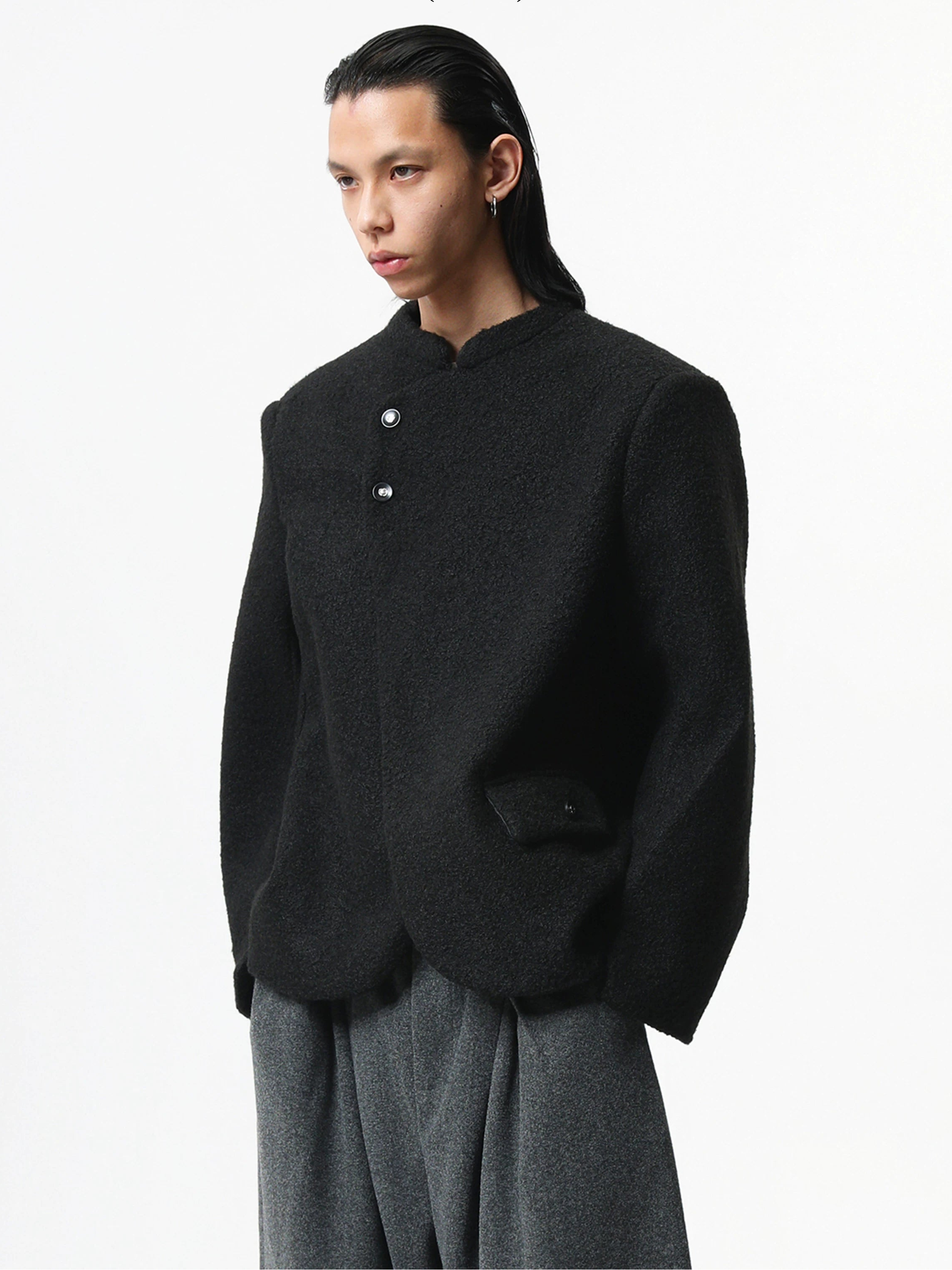 Boxy Asymmetric Wool-Blend Bouclé Jacket-7