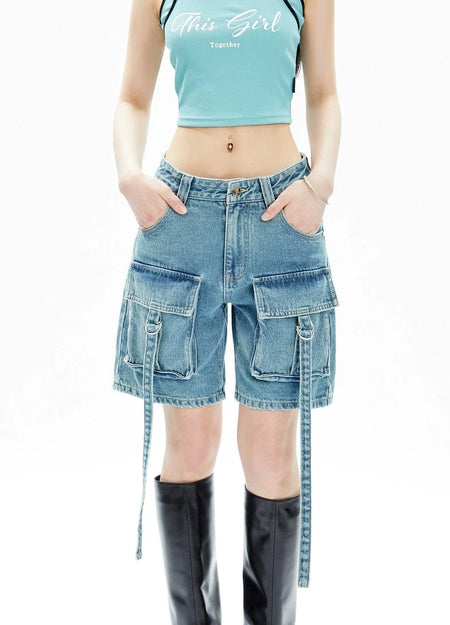 Utility Cargo Pocket Denim Shorts - nightcity clothing
