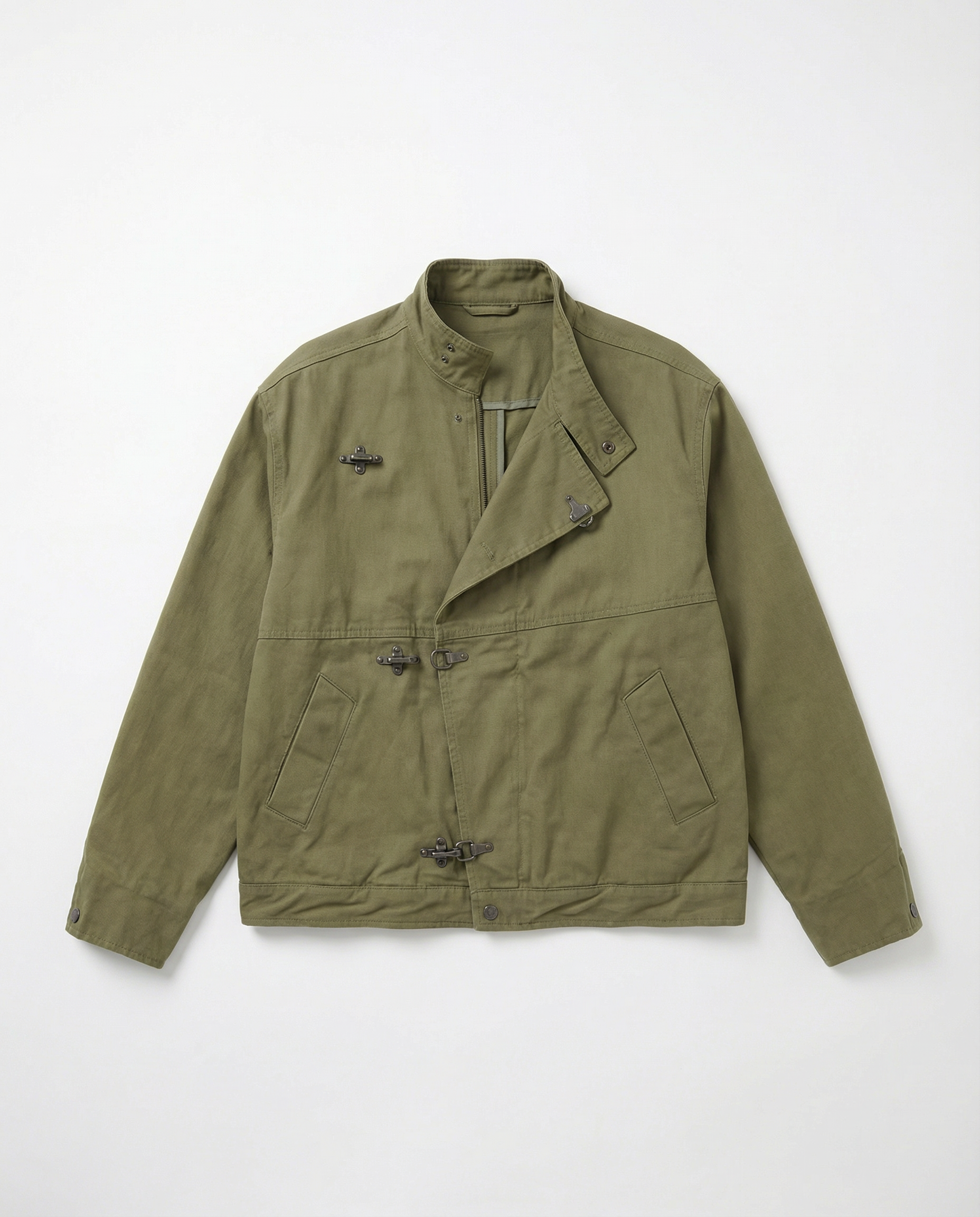 Asymmetric Fireman-Clasp Vintage Fencing Jacket - nightcity clothing