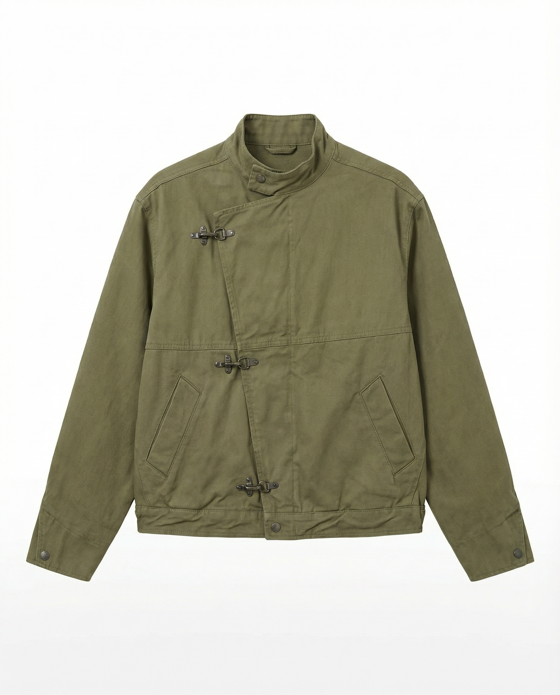 Asymmetric Fireman-Clasp Vintage Fencing Jacket - nightcity clothing