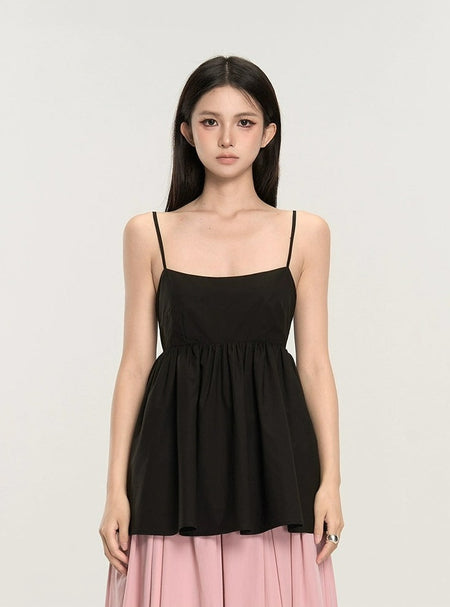 Sleeveless Peplum Bubble Camisole Top