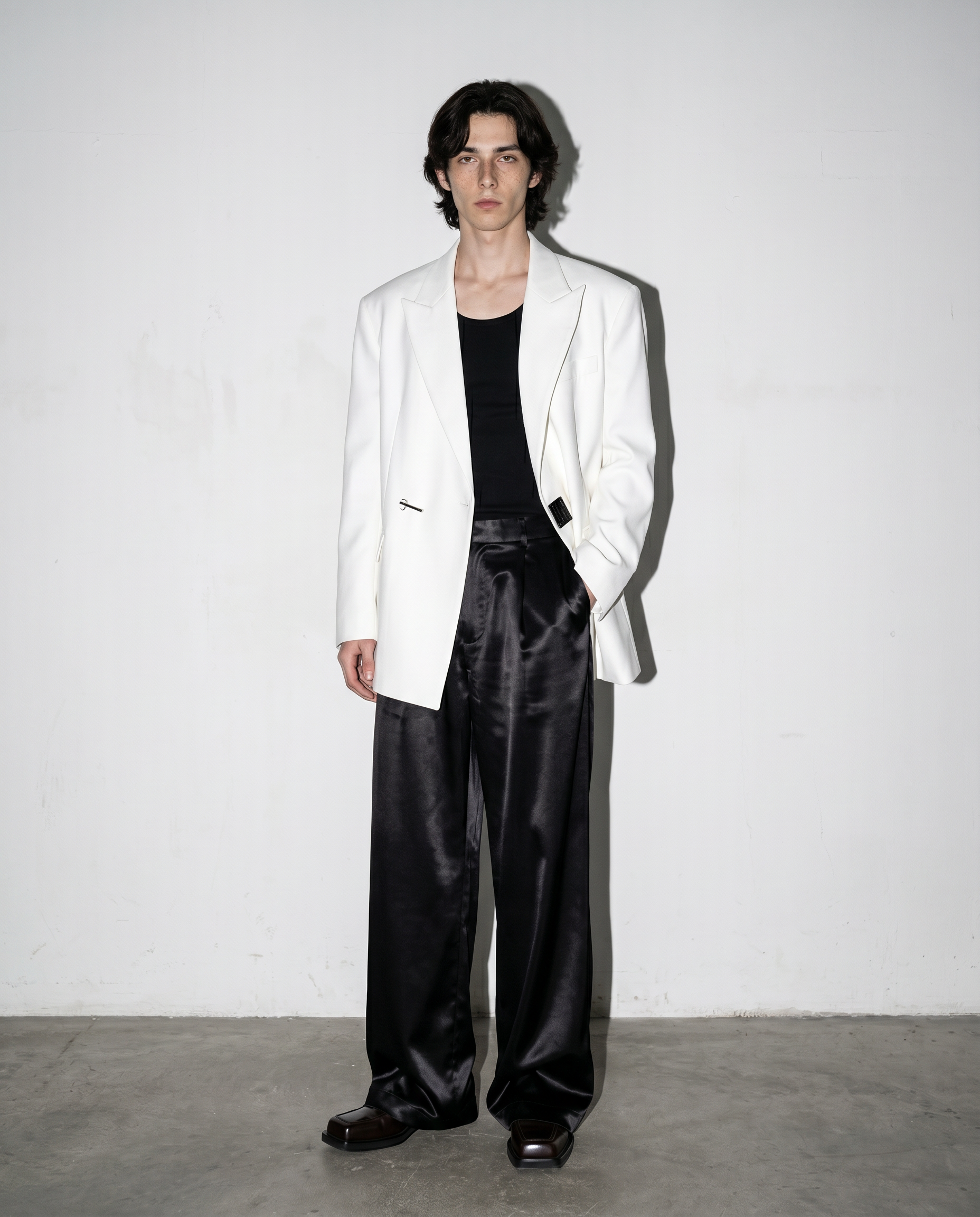 Asymmetric Structured Blazer with Lock Clasp Detail-6