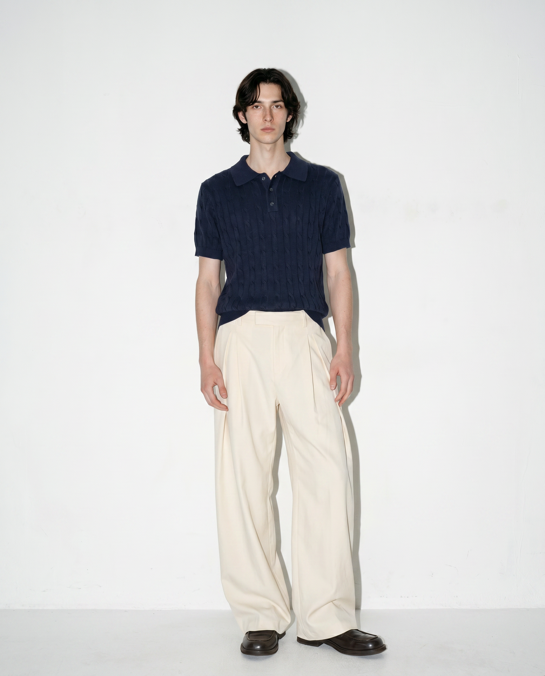 Barrel Leg Deep-Pleated Trousers-10