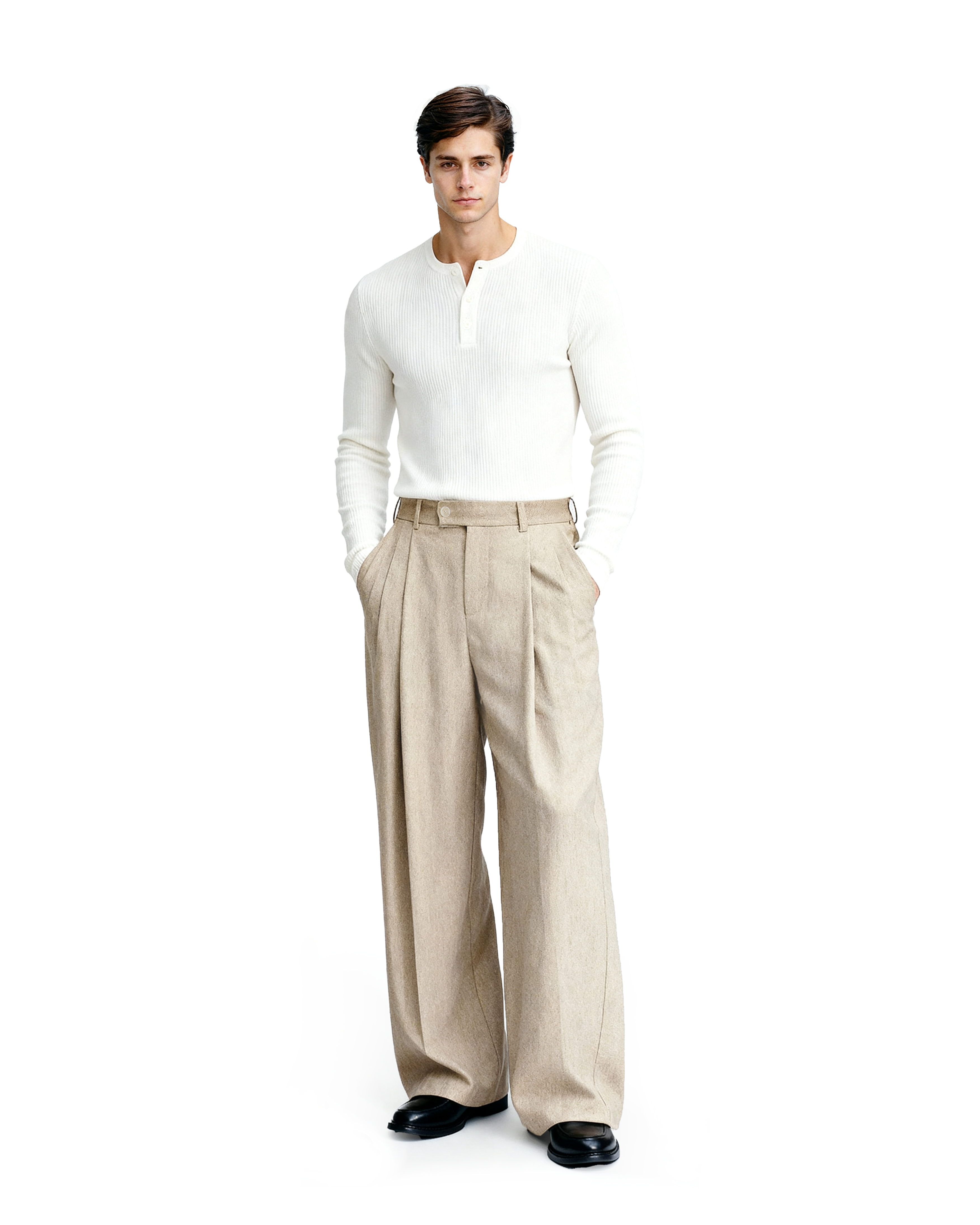 High-Waist Pleated Wide Leg Pants - nightcity clothing