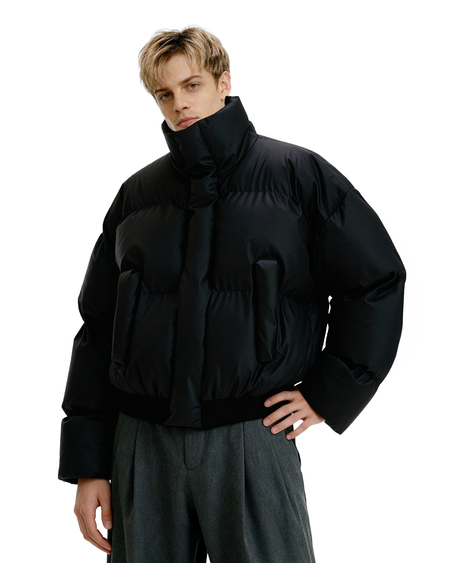 Puffer Jacket with High Collar and Cuffed Sleeves - nightcity clothing