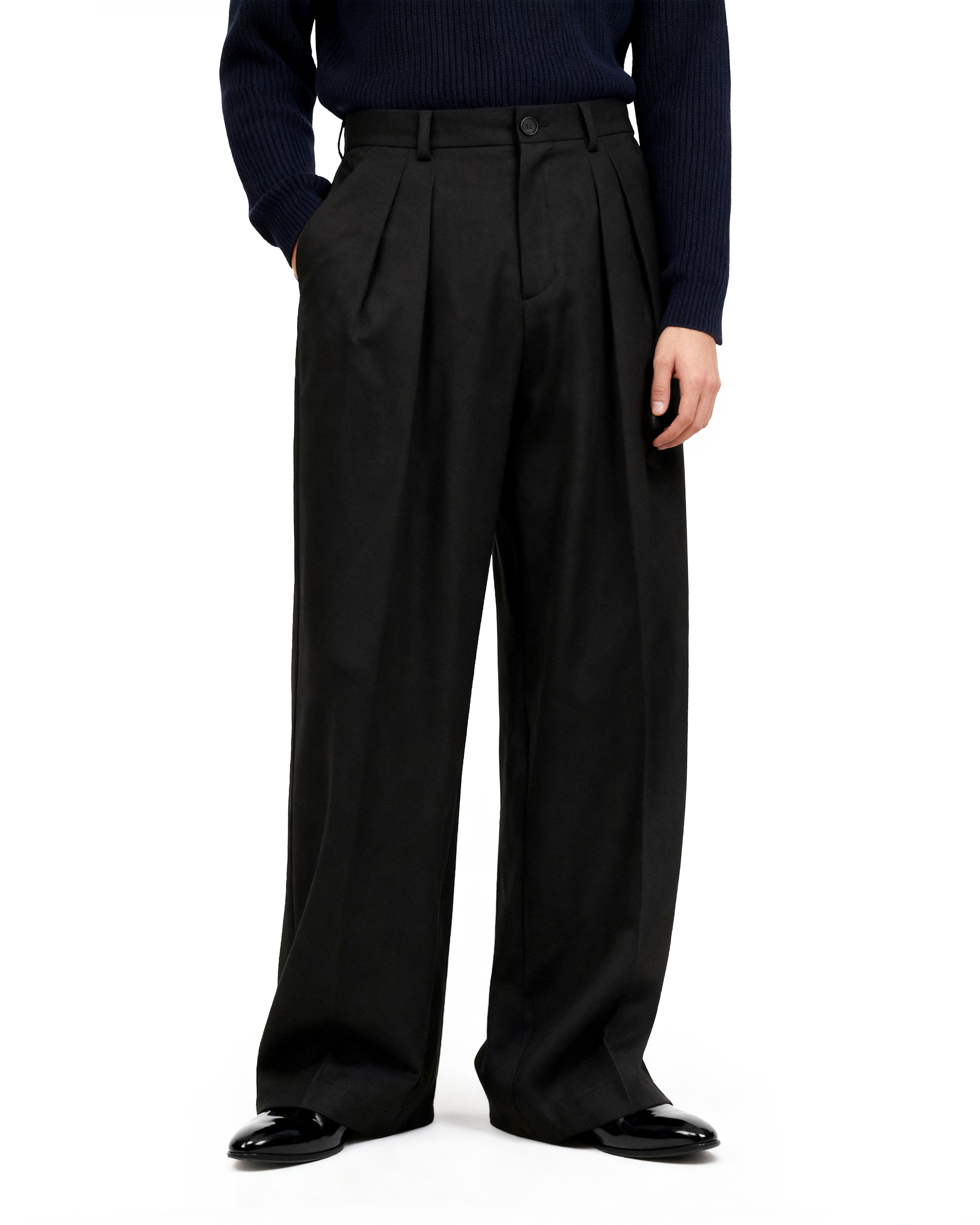 Wide Leg Tailored Pleated Trousers – nightcity clothing