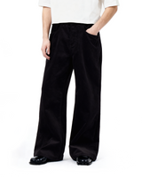 Wide Leg Semi-Flare Ribbed Corduroy Pants