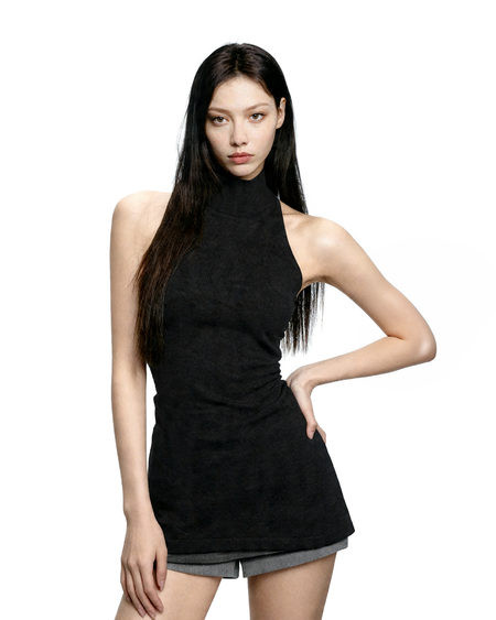 Backless Turtleneck Longline Top