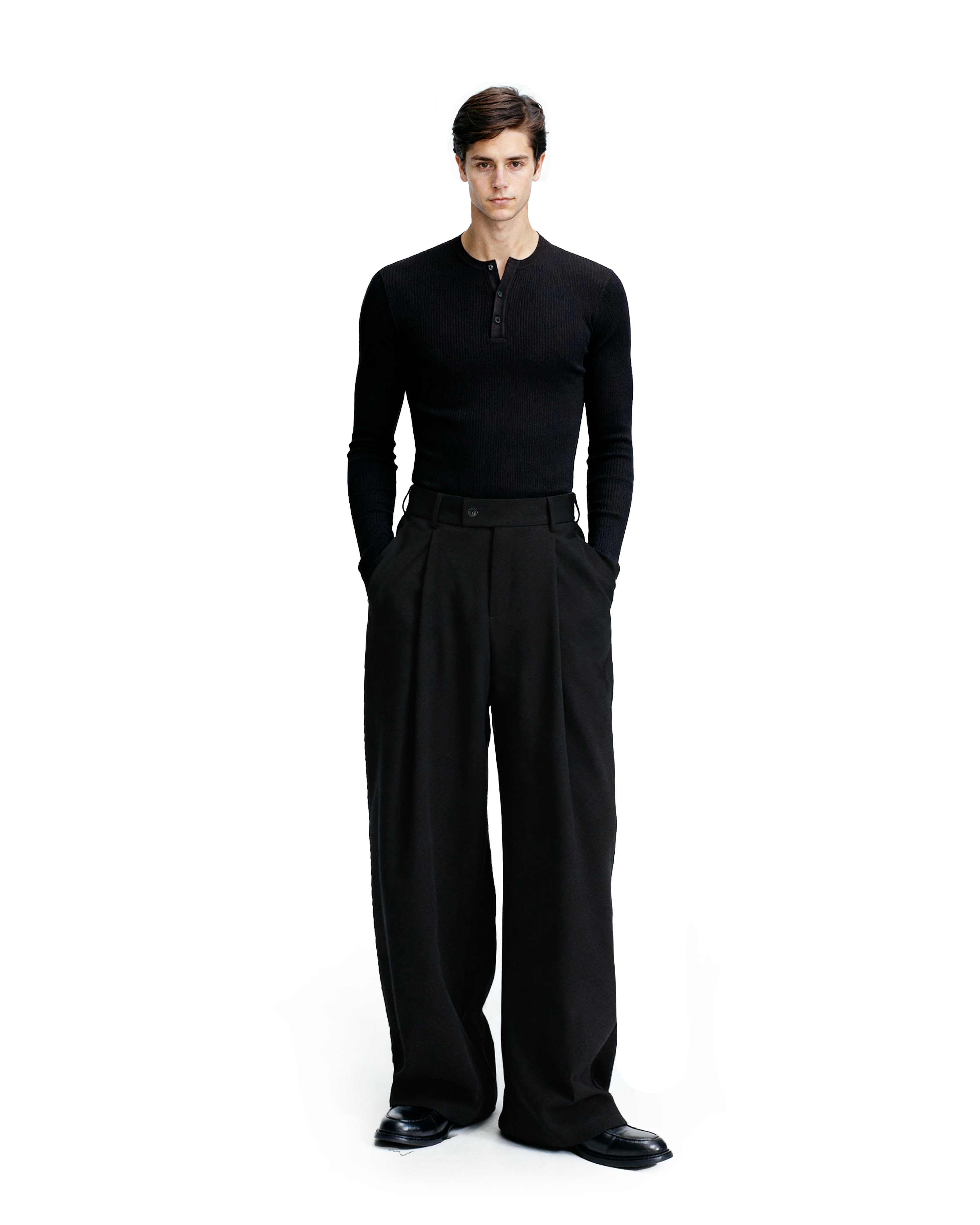 High-Waist Pleated Wide Leg Pants - nightcity clothing