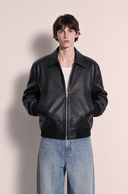 Boxy Collared Vegan Leather Jacket