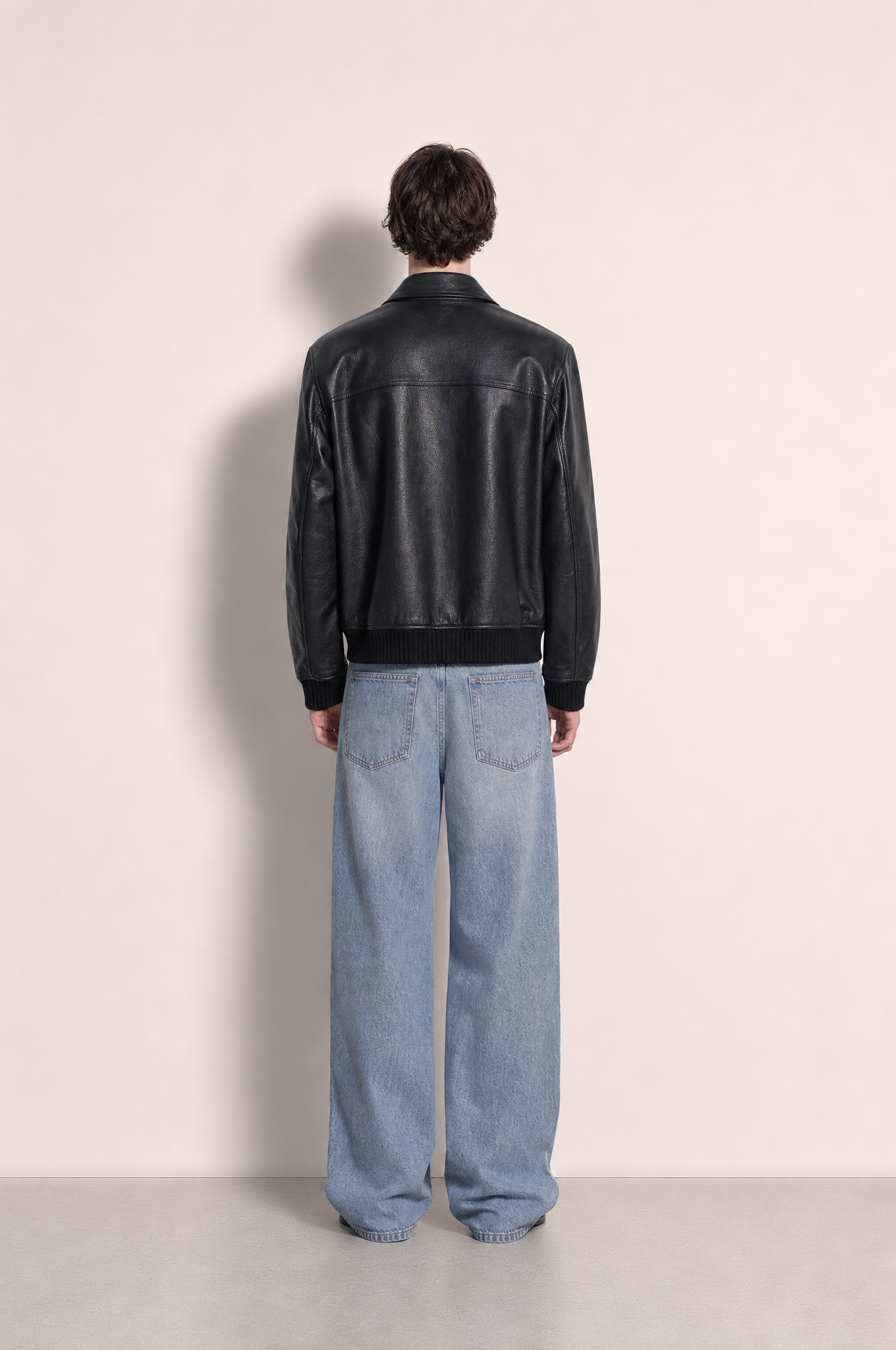 Boxy Collared Vegan Leather Jacket-8