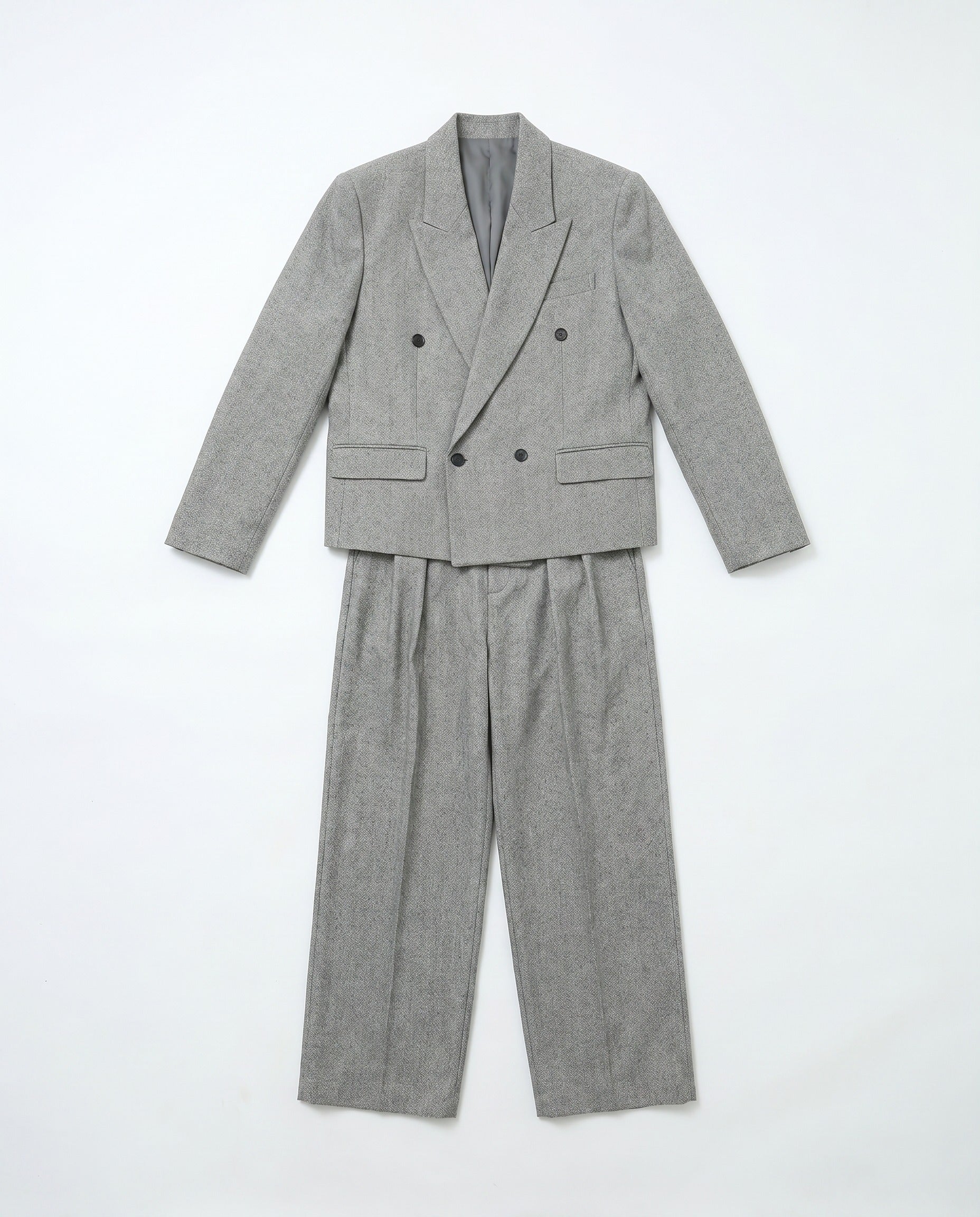 Boxy Low-Lapel Double-Breasted Relaxed Suit Set-8