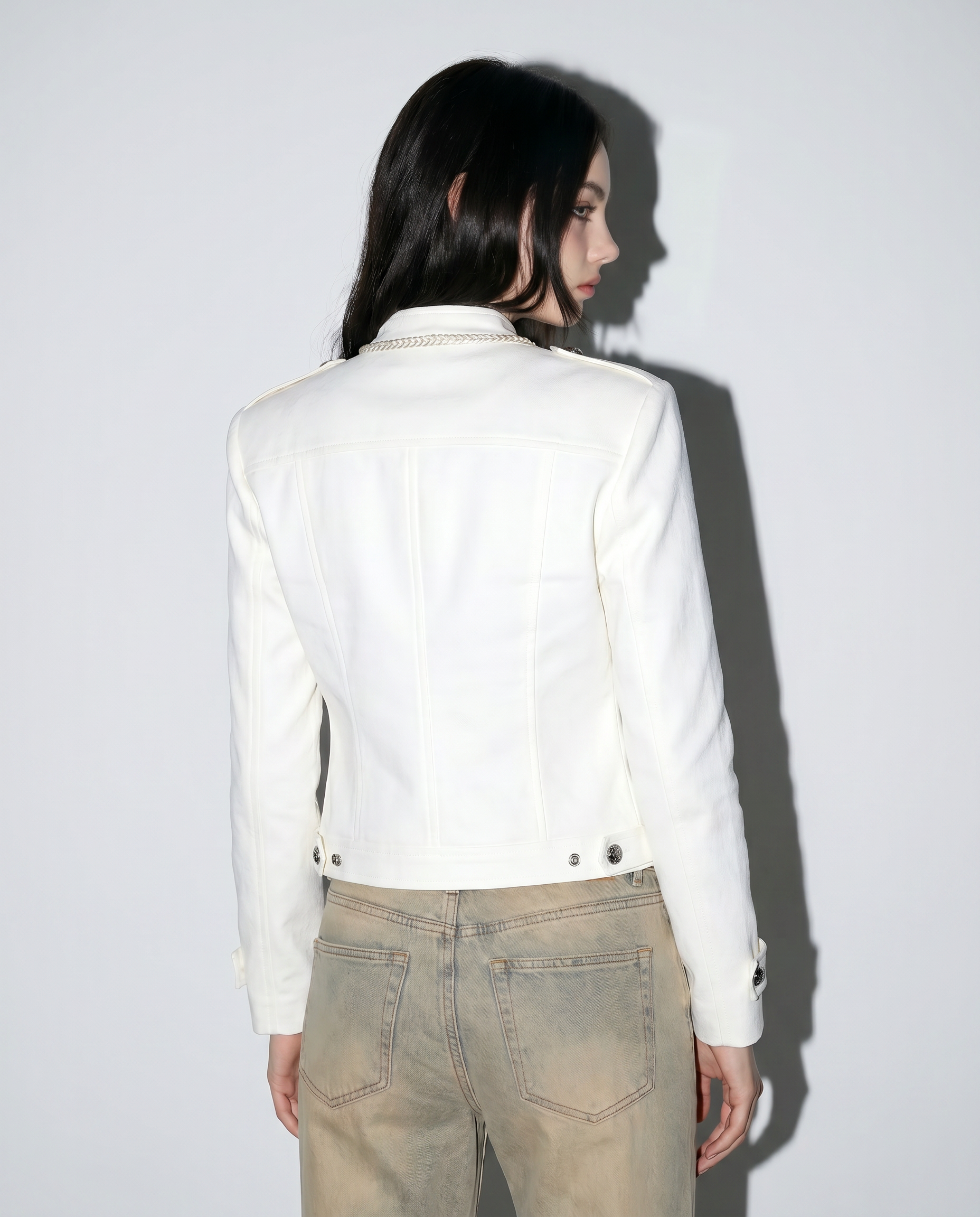 Braided Split Front Military Jacket-3