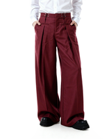 Adjustable Waist Hook Pleated Pants - nightcity clothing