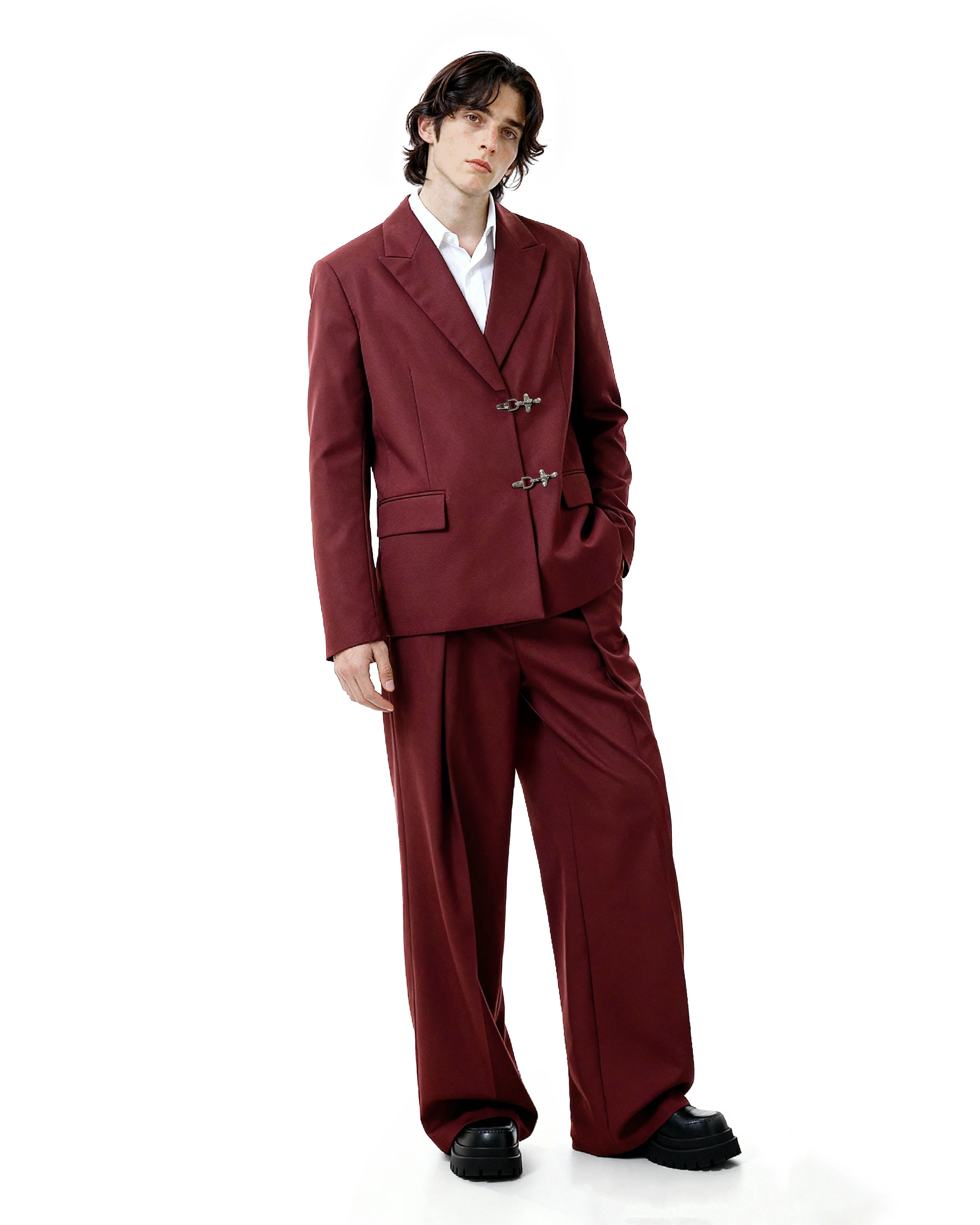 Oversized Fireman Buckle Blazer - nightcity clothing