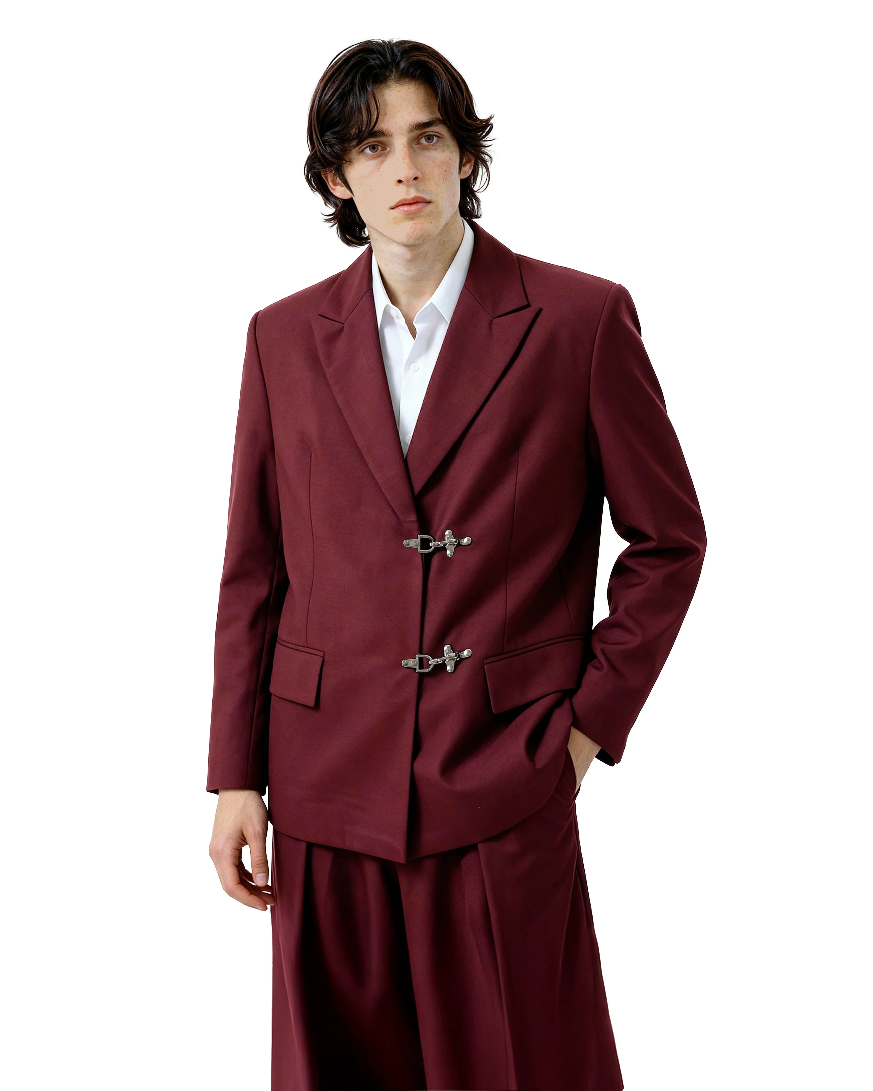 Oversized Fireman Buckle Blazer - nightcity clothing