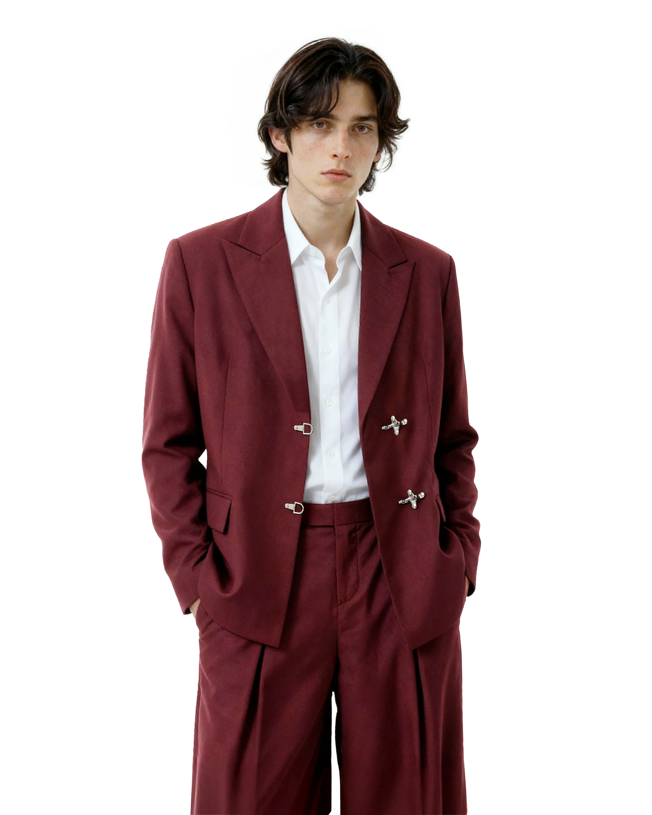 Oversized Fireman Buckle Blazer - nightcity clothing