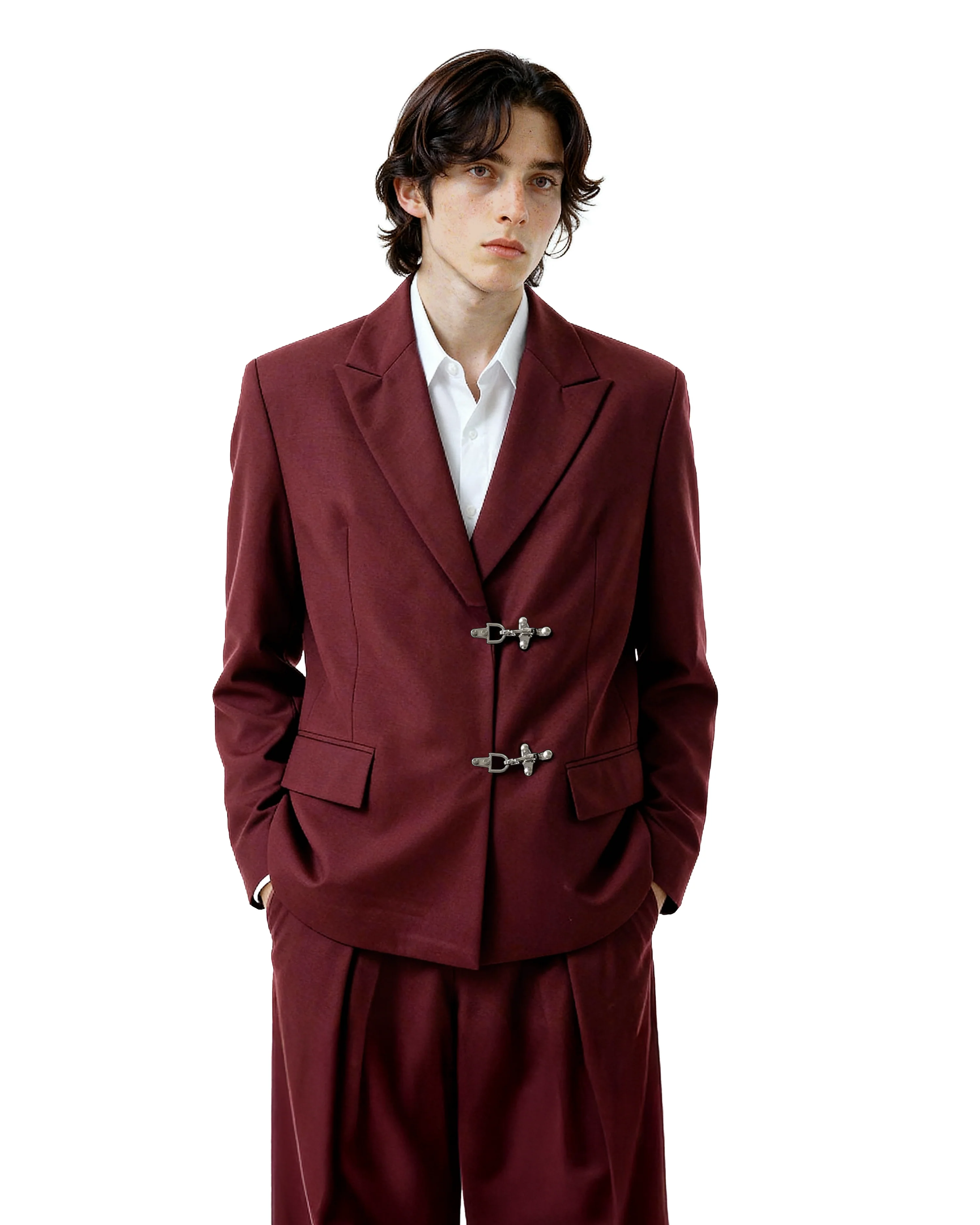 Oversized Fireman Buckle Blazer - nightcity clothing