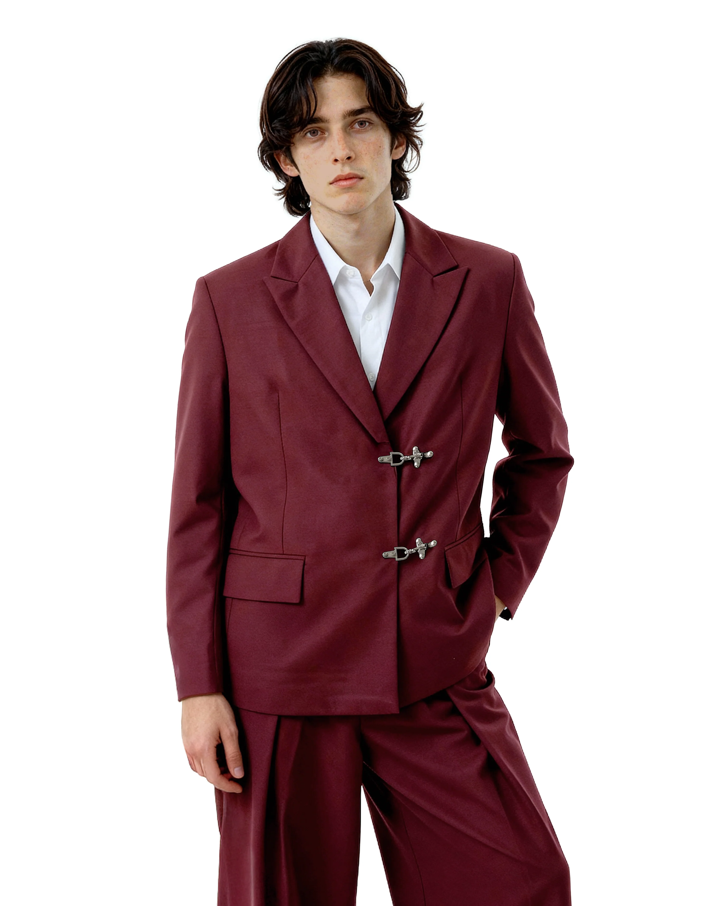 Oversized Fireman Buckle Blazer - nightcity clothing