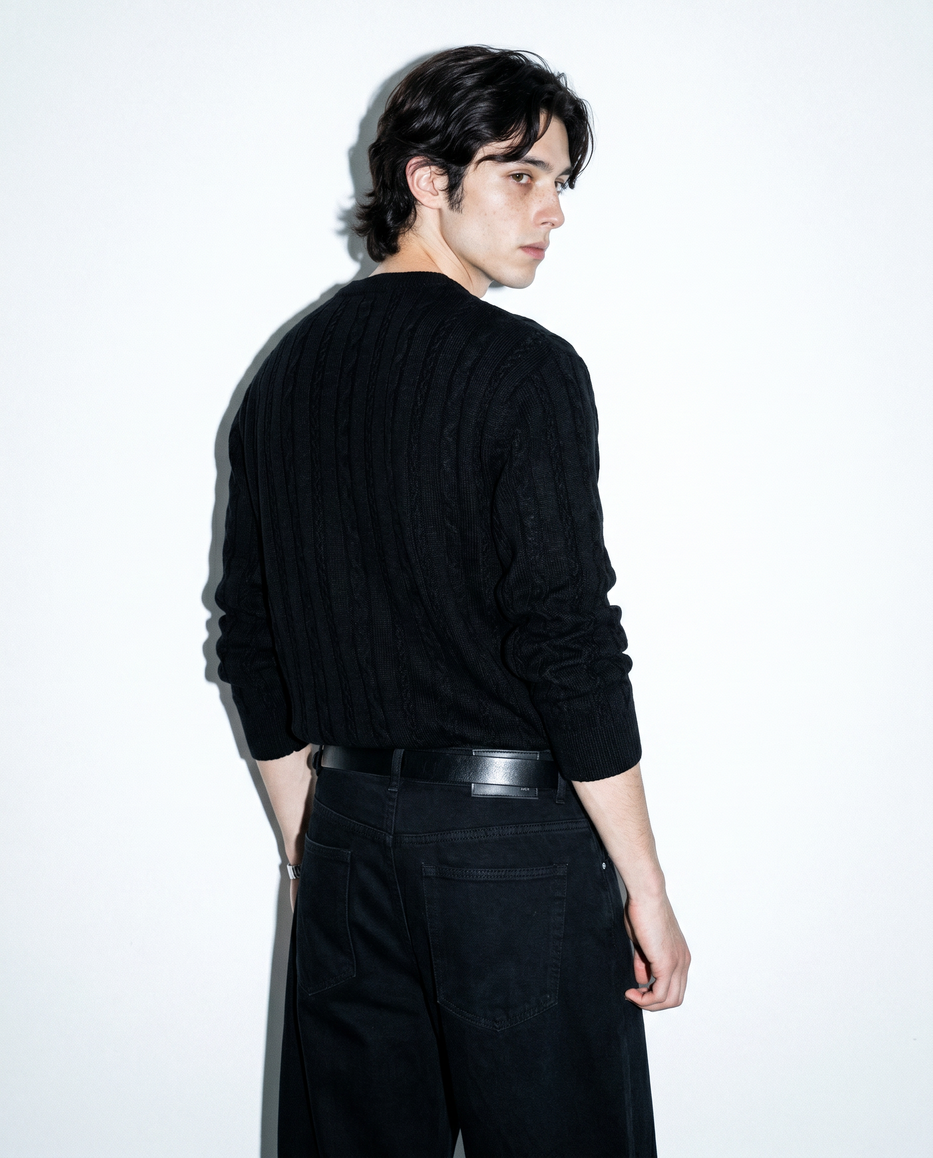 Cable Knit Henley Pullover Top-11