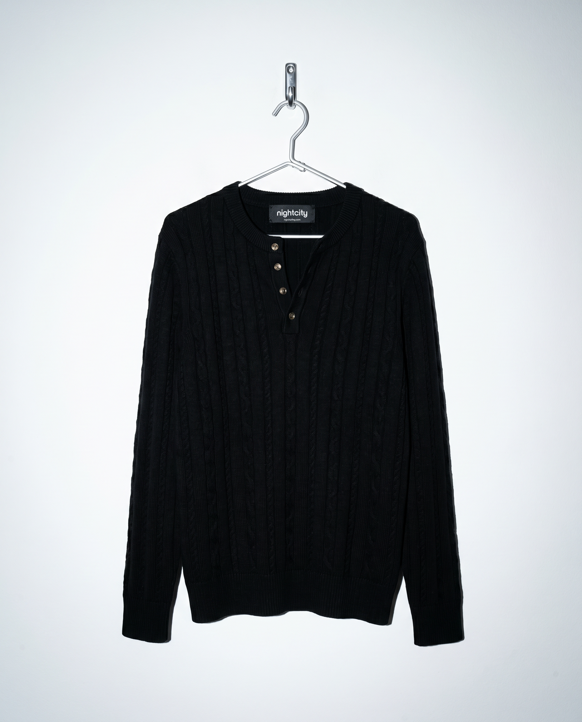 Cable Knit Henley Pullover Top-14