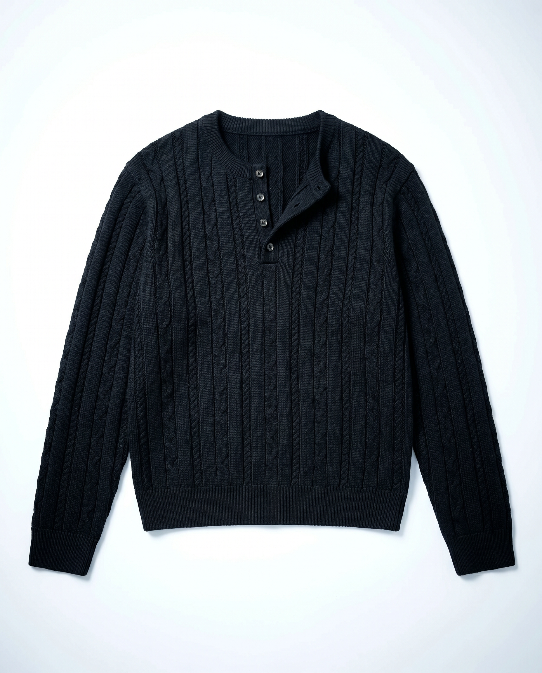 Cable Knit Henley Pullover Top-13