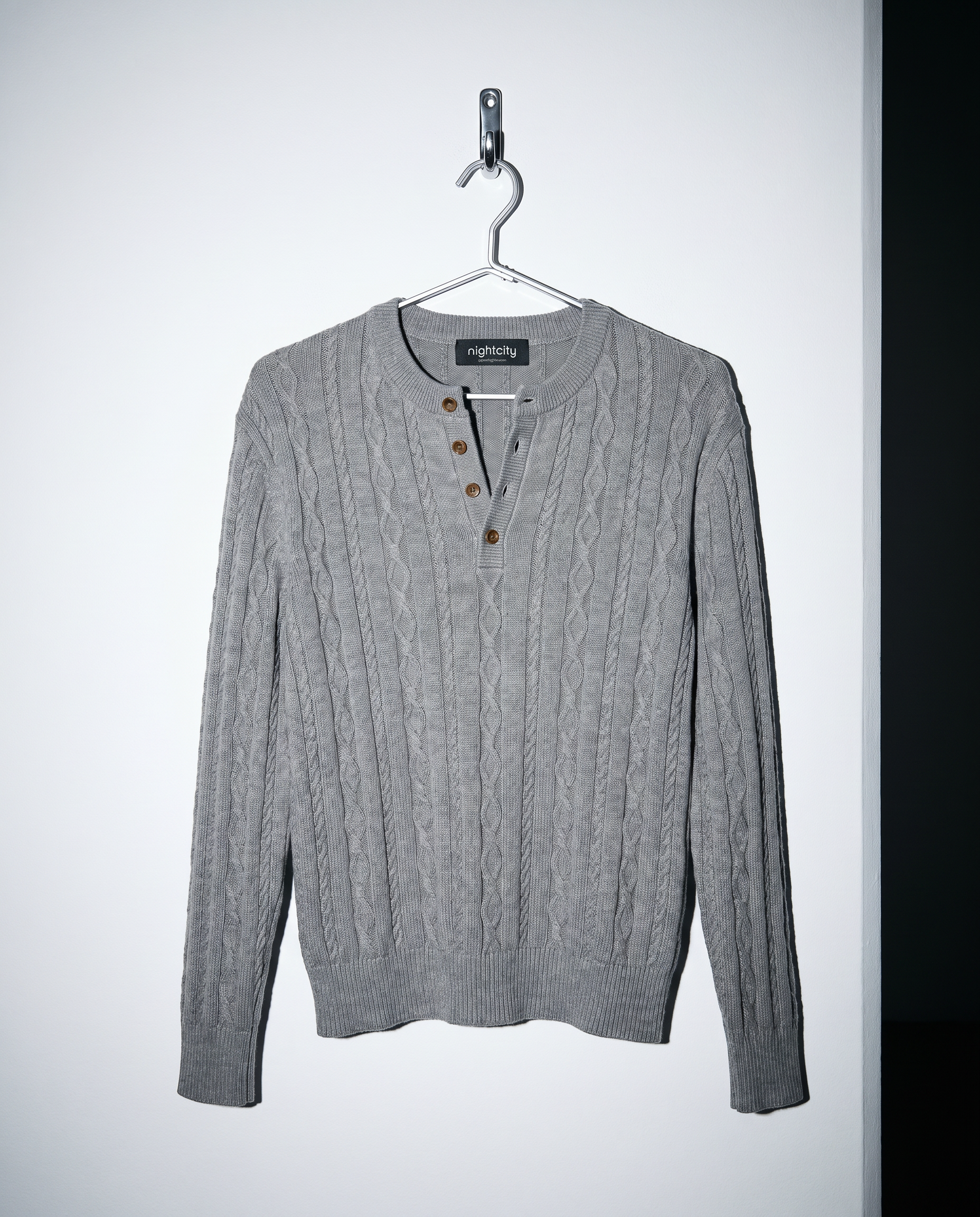 Cable Knit Henley Pullover Top-22