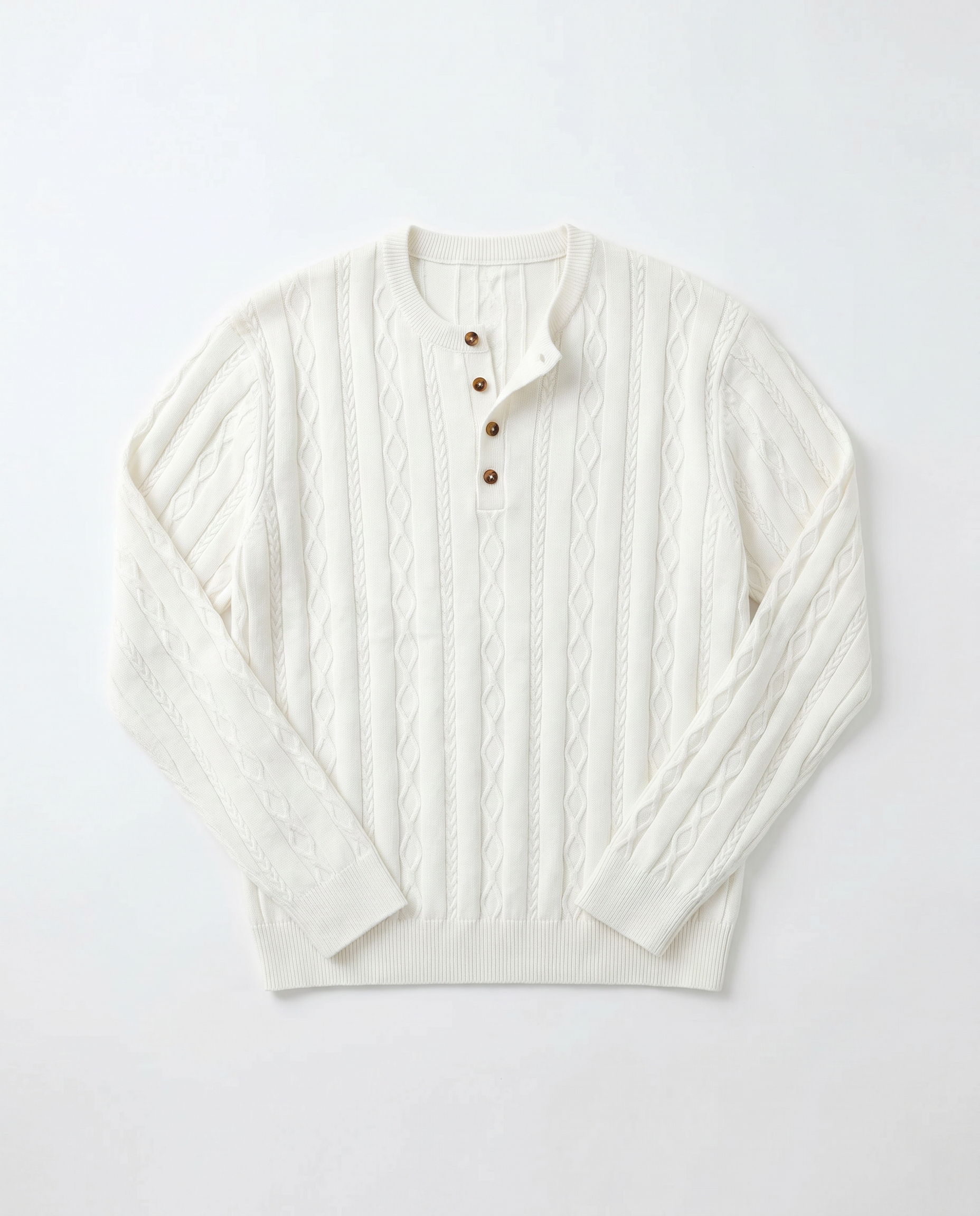 Cable Knit Henley Pullover Top-6